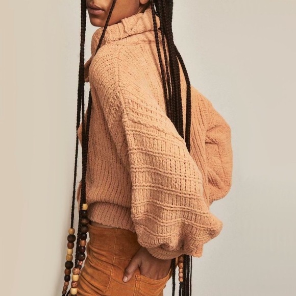 NWT Free People Be Yours Bishop Sweater in colour Camel - Picture 6 of 15